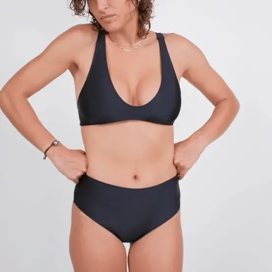 Brasilia High Waist Bikini Bottom - Black - Image 10