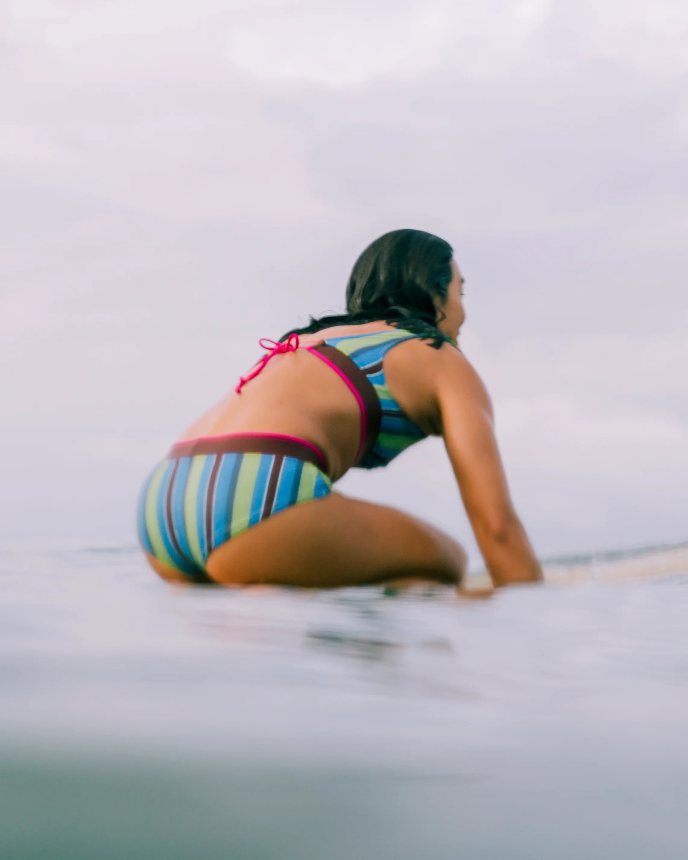 Naya Bikini Top - Aqua Stripe - Image 7