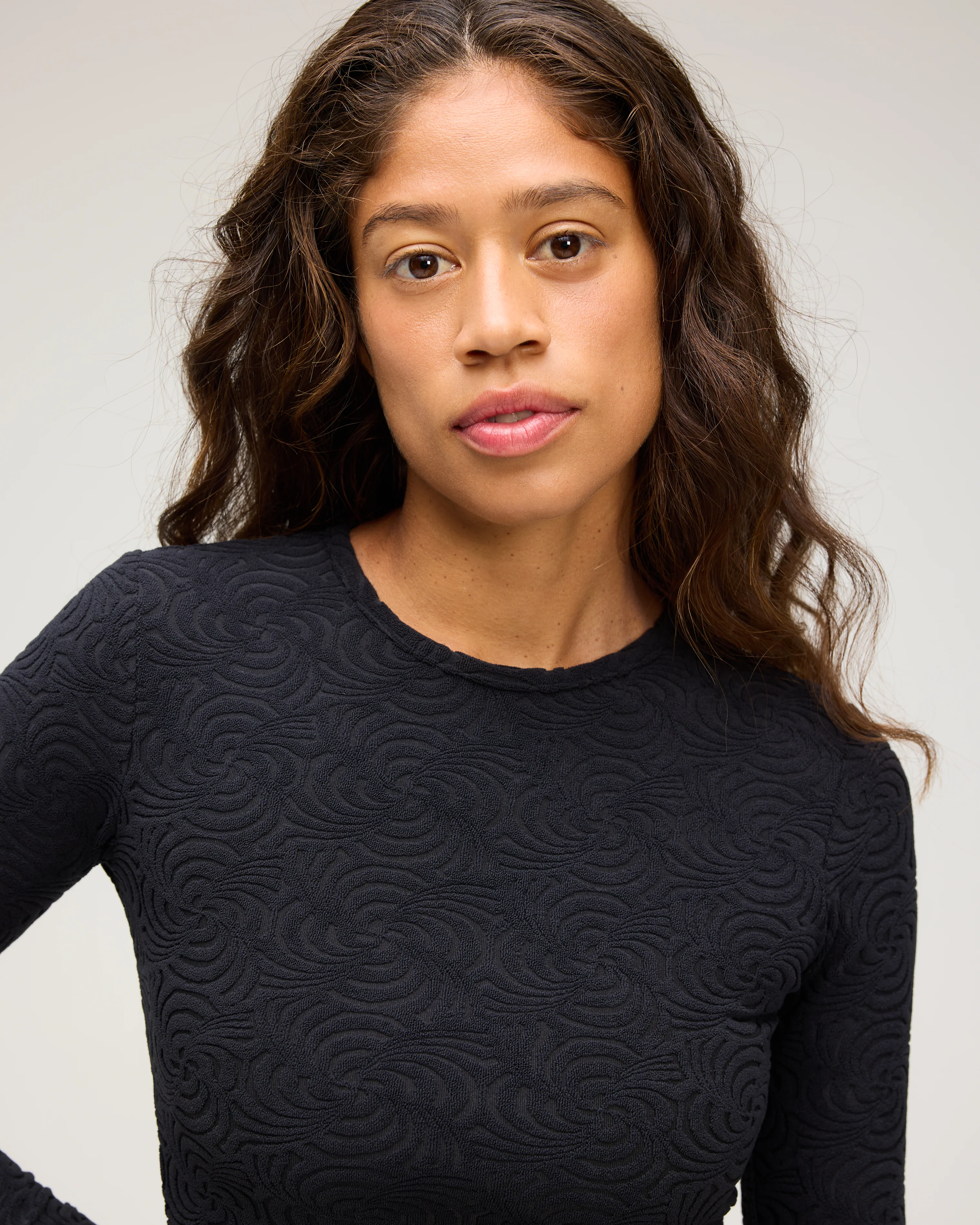 Palomar Crop Top Rashguard - Sunray Black - Image 5
